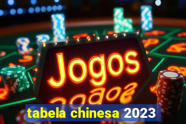 tabela chinesa 2023