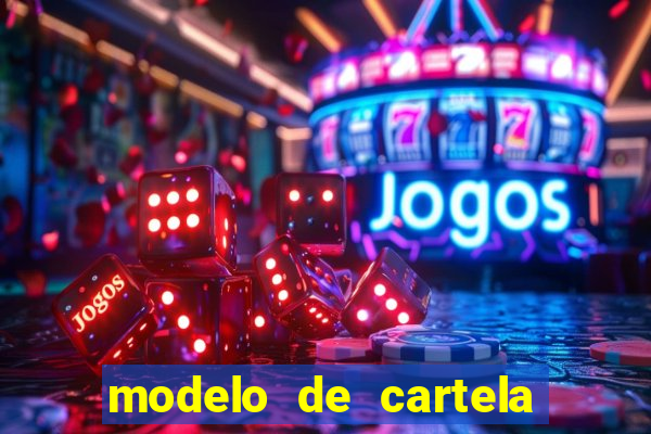 modelo de cartela de bingo em branco