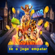 se o jogo empatar hoje quem ganha